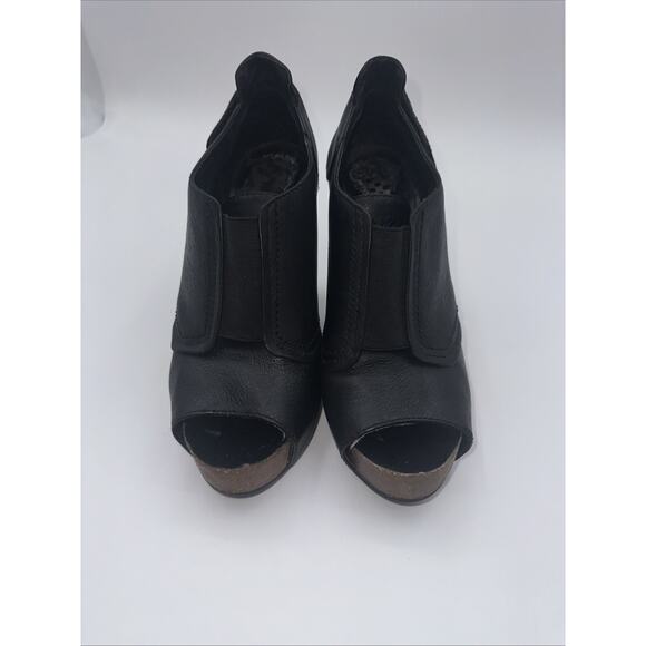 Vince Camuto Pernot Sandals/Boots Women’s 8 M Black Leather Adj. Heel - Picture 3 of 10